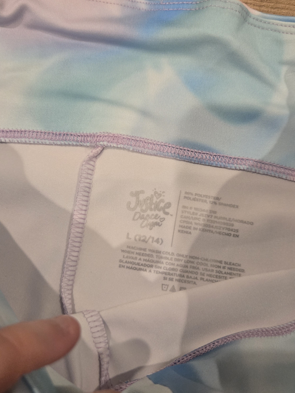🌻 Justice Girls Cinch Waistband Shortie Tie Dye Pastel Butterfly Size L 12/14 - Picture 6 of 10